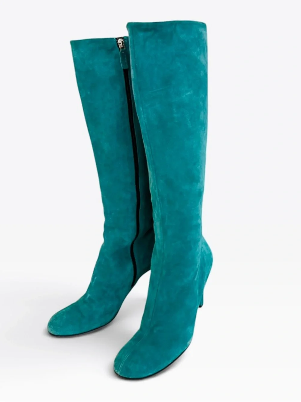 Gucci Teal Suede knee high boots